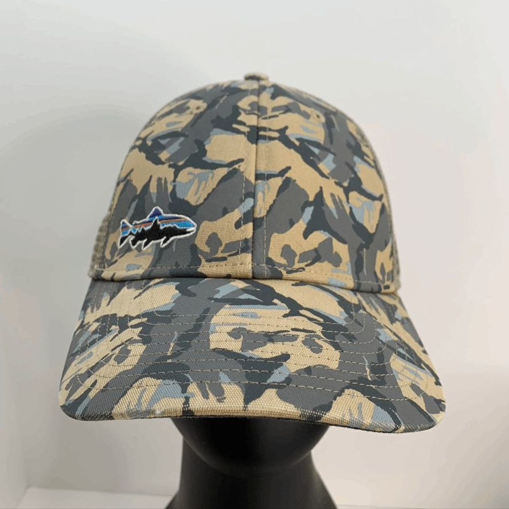 Patagonia Fitz Roy Small Trout Trucker Hat - Excellent - Big Camo: Forest Khaki